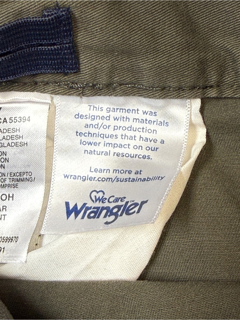 Wrangler: Boys Wrangler Authentics Classic Cargo Pant, Olive Green, Size 18 - Picture 11 of 11
